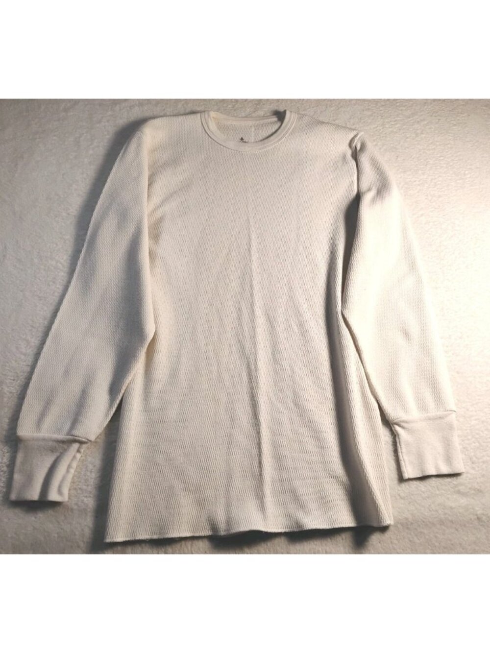 Indera Mens Thermal Shirt Waffle Knit Outdoor Fall Winter Layering LT Cream
